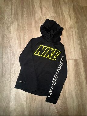 Nike Black Hoodie with Neon Yellow NIKE Logo